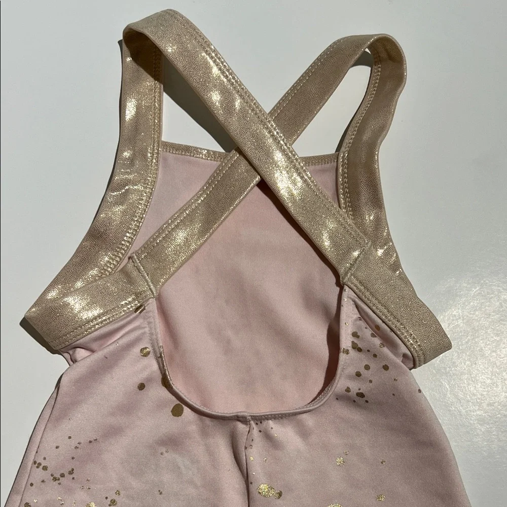 Justice Girls Pink and Gold Dance and Gymnastics Leotard Biketard XS (5/6)